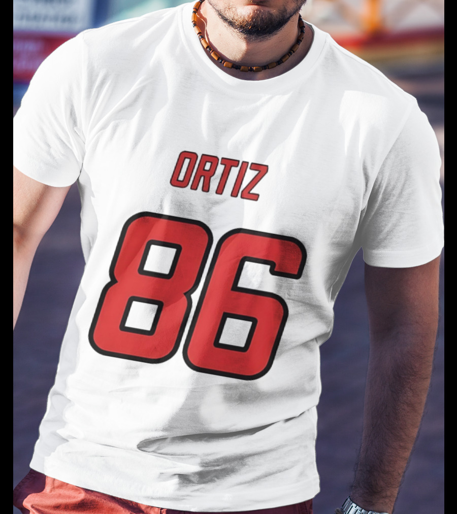 Ortiz Red 86 Jersey Number T-Shirt
