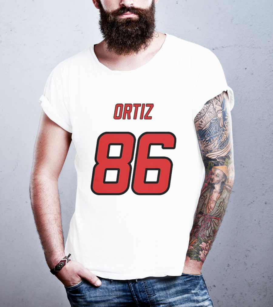 Ortiz Red 86 Jersey Number T-Shirt