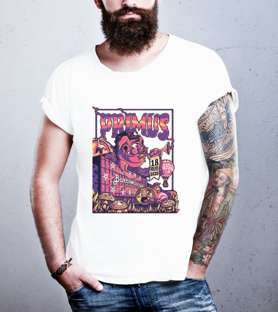 Barrowland Ballroom Primus Concert August 18 2026 Glasgow UK Animated Music Event T-Shirt