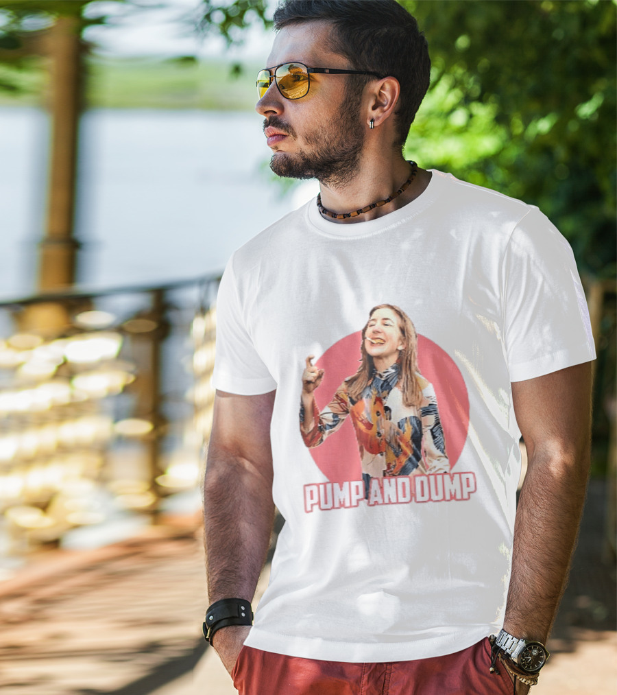 Pump And Dump Woman With Cigarette Retro Style Collage T-Shirt