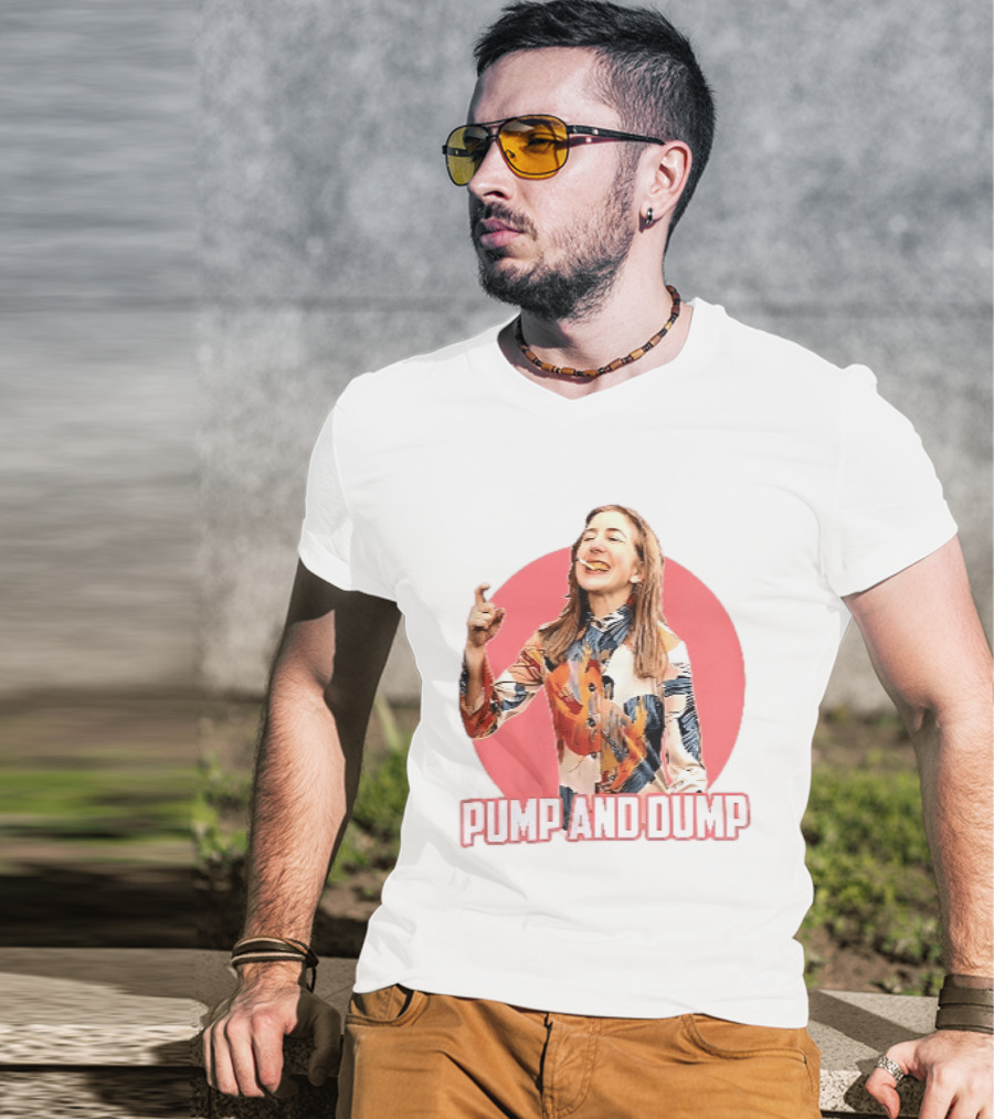 Pump And Dump Woman With Cigarette Retro Style Collage T-Shirt