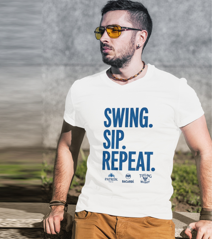 Swing Sip Repeat Patron Bacardi Teeling Whiskey T-Shirt