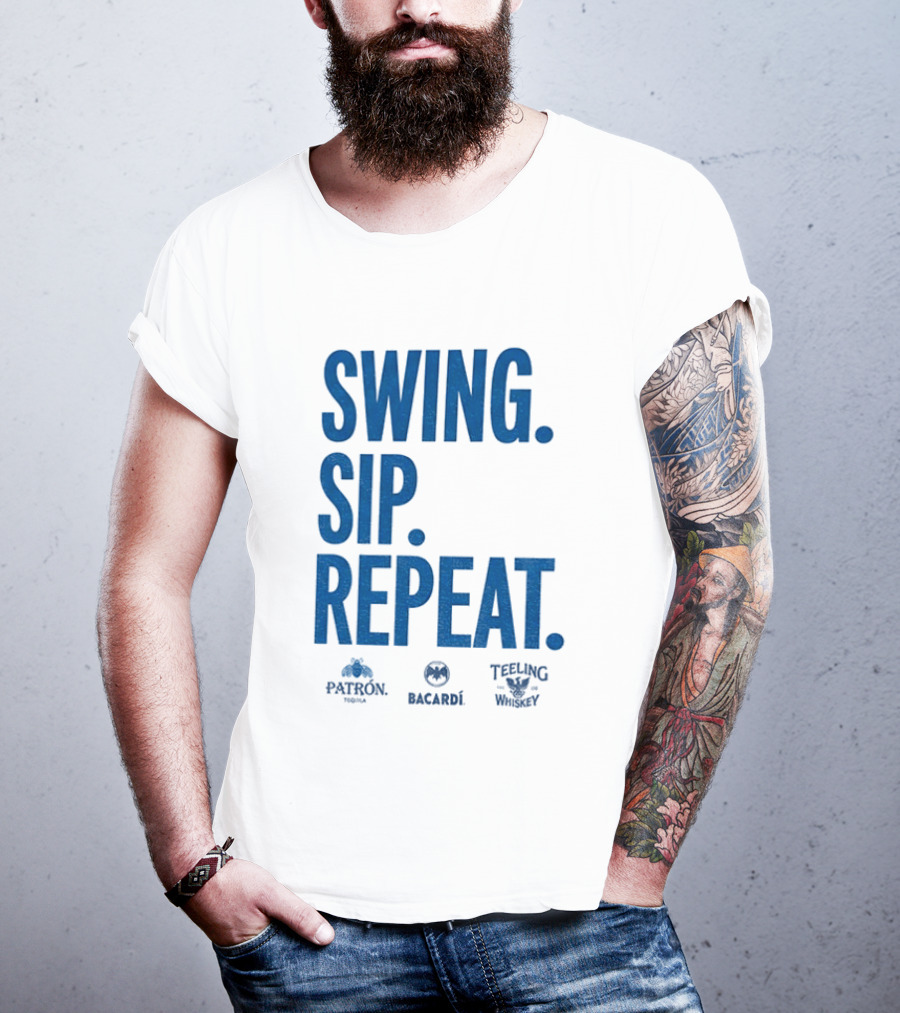 Swing Sip Repeat Patron Bacardi Teeling Whiskey T-Shirt