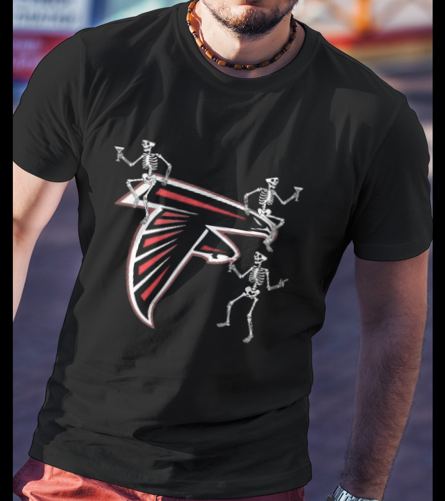Atlanta Falcons Skeletons With Drinks Team Spirit T-Shirt