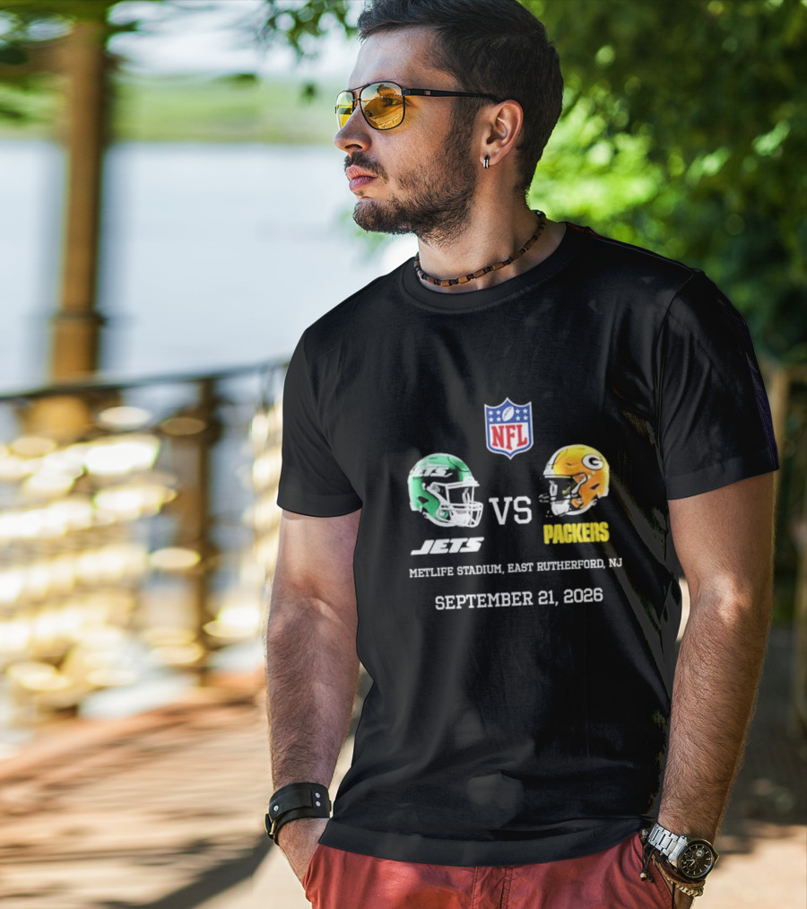Green Bay Packers Vs New York Jets MetLife Stadium September 21 2026 NFL Matchup T-Shirt
