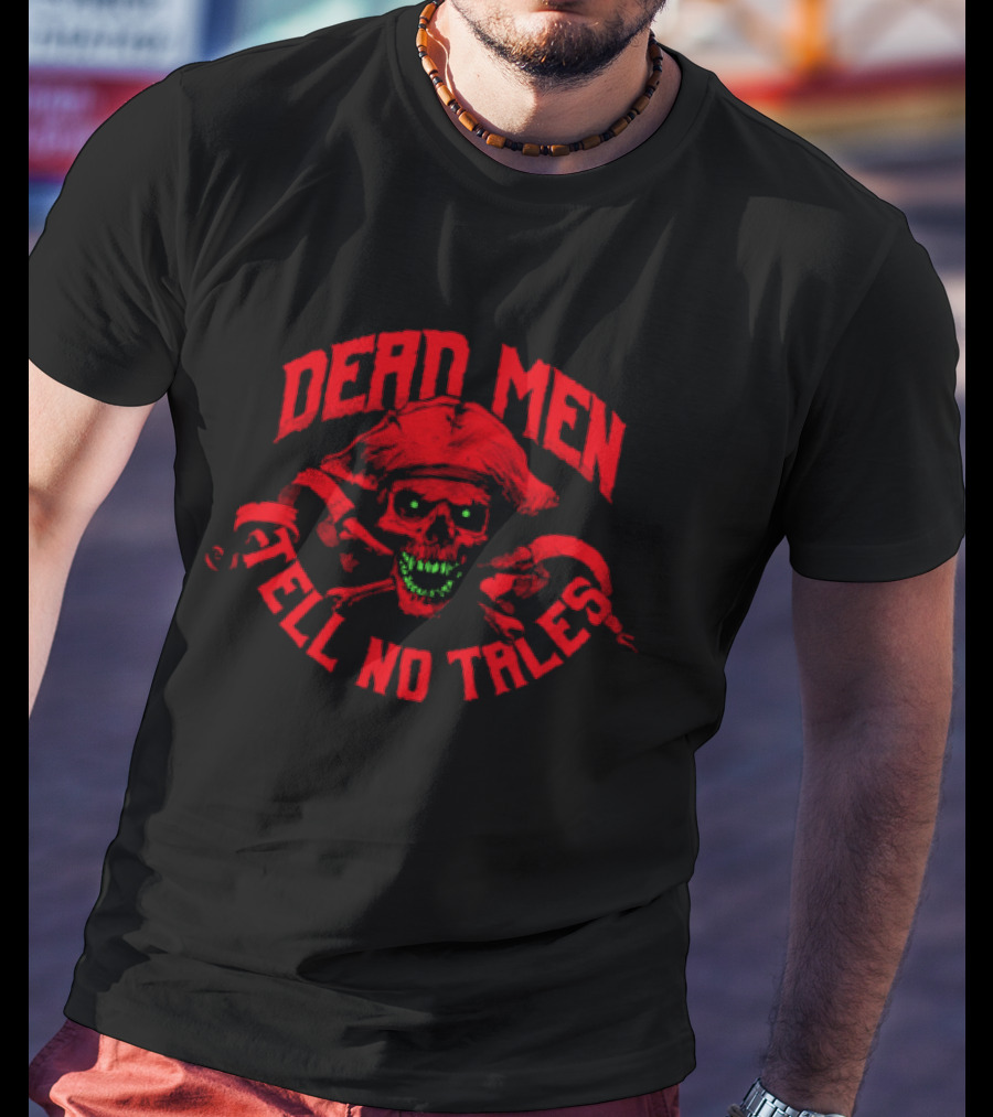 Dead Men Tell No Tales Skull With Bandana And Crossbones T-Shirt