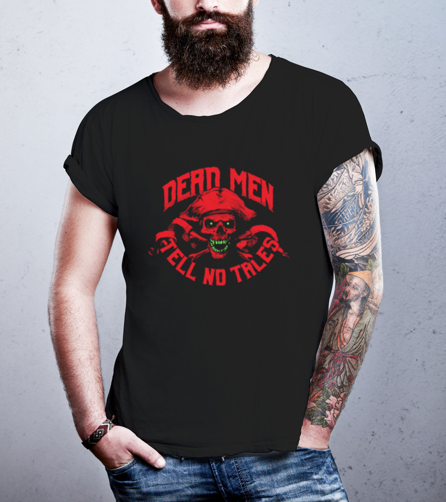 Dead Men Tell No Tales Skull With Bandana And Crossbones T-Shirt