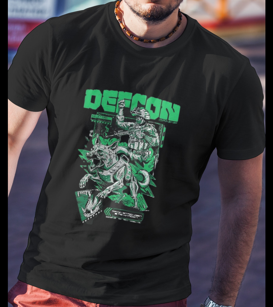 Defcon Tactical K9 Train Stronger Bite Harder Dog Soldier Night Vision T-Shirt