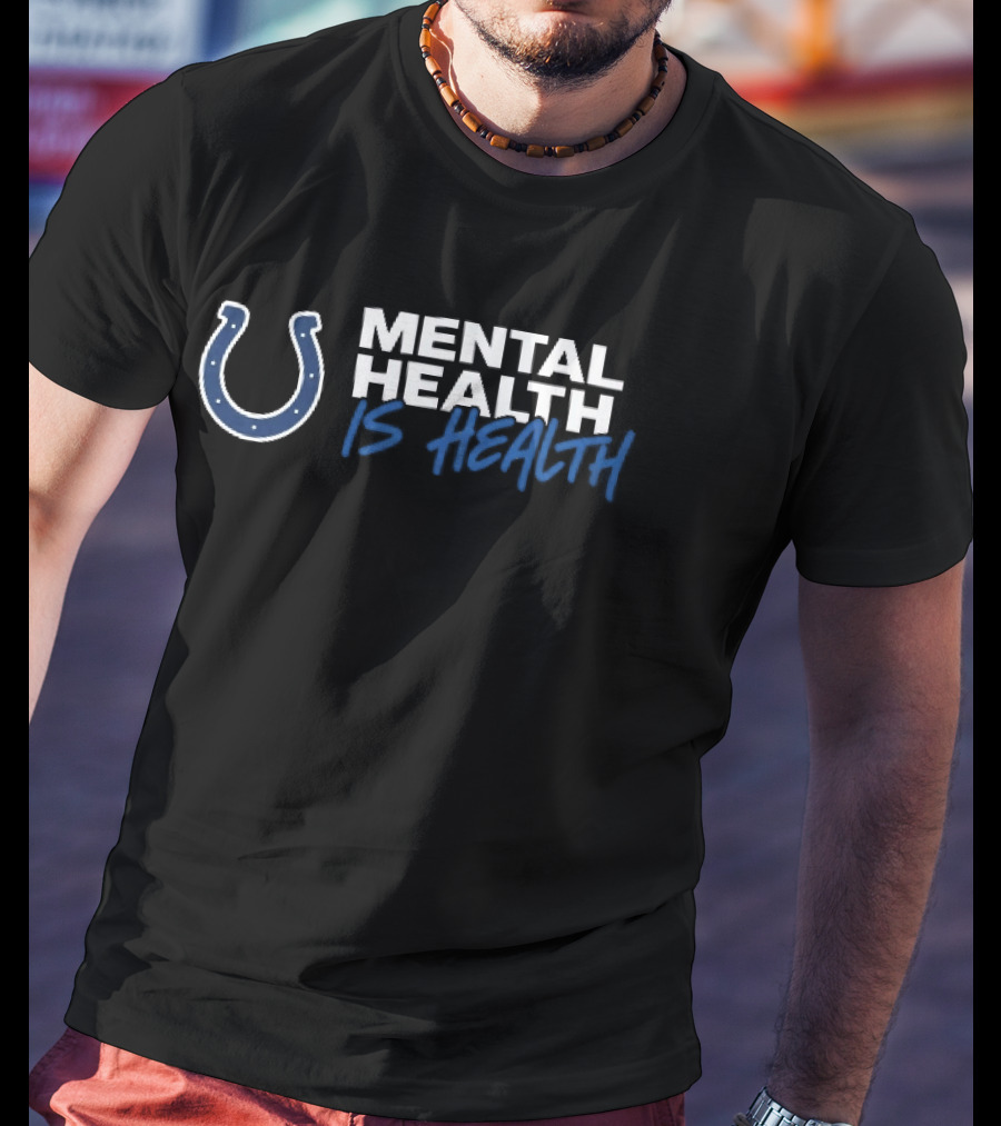 Indianapolis Colts Mental Health Is Health Horseshoe Blue T-Shirt