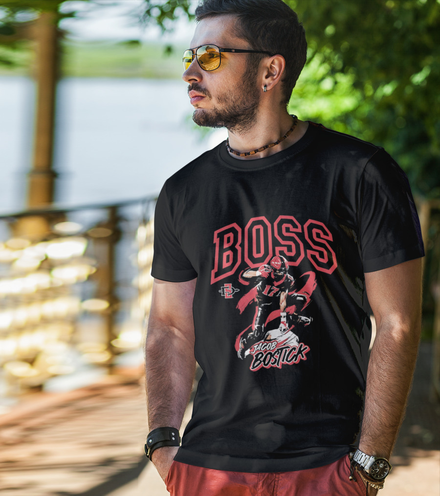 Jacob Bostick Boss San Diego State Aztecs Football 17 T-Shirt