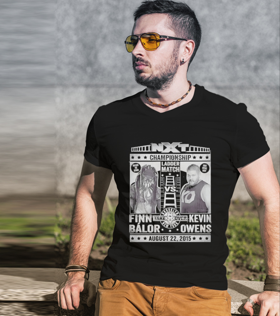 NXT Championship Ladder Match Finn Balor Vs Kevin Owens August 22 2015 T-Shirt