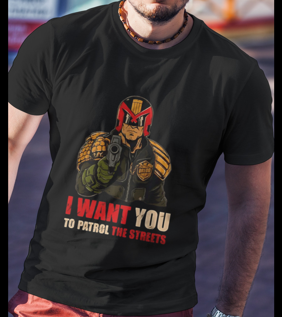 Judge Dredd I Want You To Patrol The Streets Vintage Comic T-Shirt