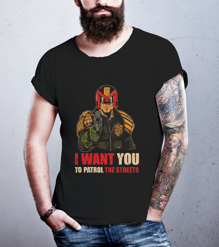 Judge Dredd I Want You To Patrol The Streets Vintage Comic T-Shirt