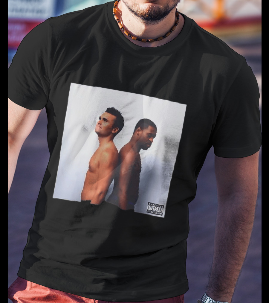 Kirk X Floyd Parental Advisory Album Cover Featuring Two Men Back To Back T-Shirt