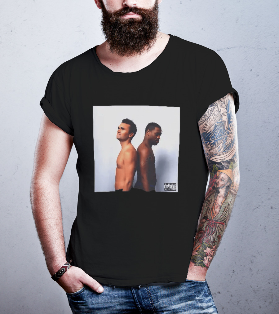 Kirk X Floyd Parental Advisory Album Cover Featuring Two Men Back To Back T-Shirt