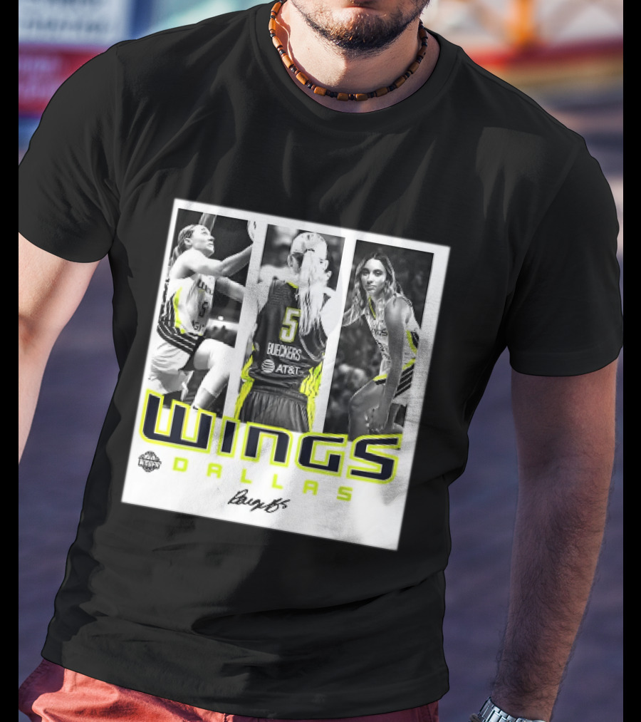 Wings Dallas Paige Bueckers Team Player 5 Basketball Hustle WNBA T-Shirt