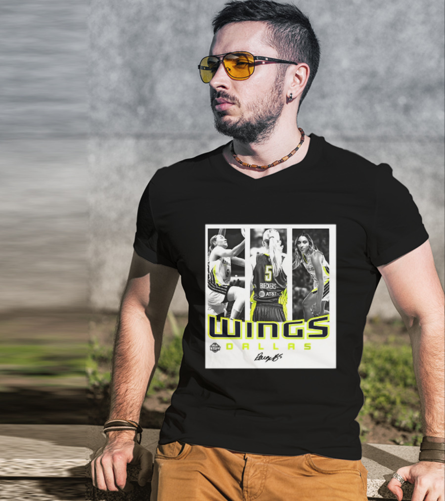 Wings Dallas Paige Bueckers Team Player 5 Basketball Hustle WNBA T-Shirt