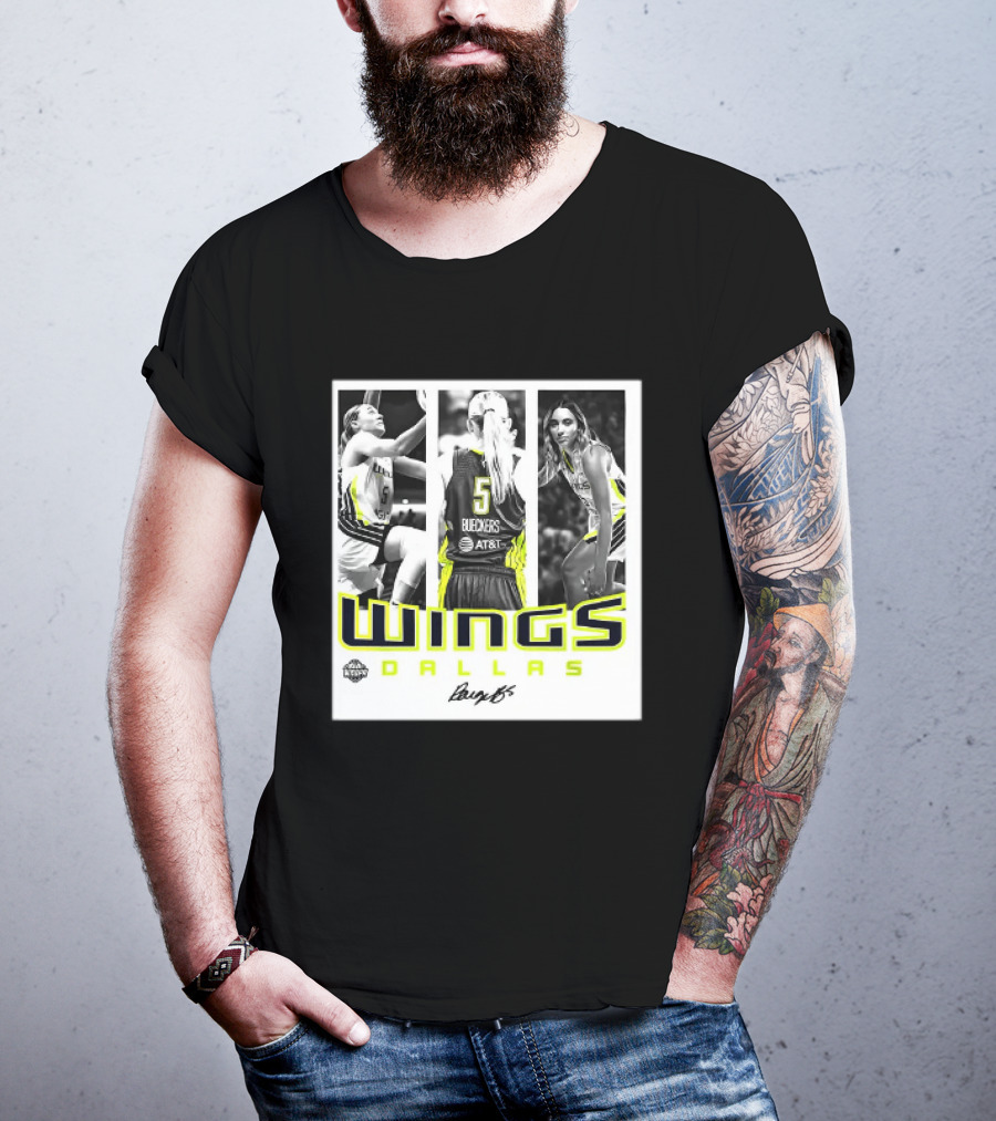 Wings Dallas Paige Bueckers Team Player 5 Basketball Hustle WNBA T-Shirt