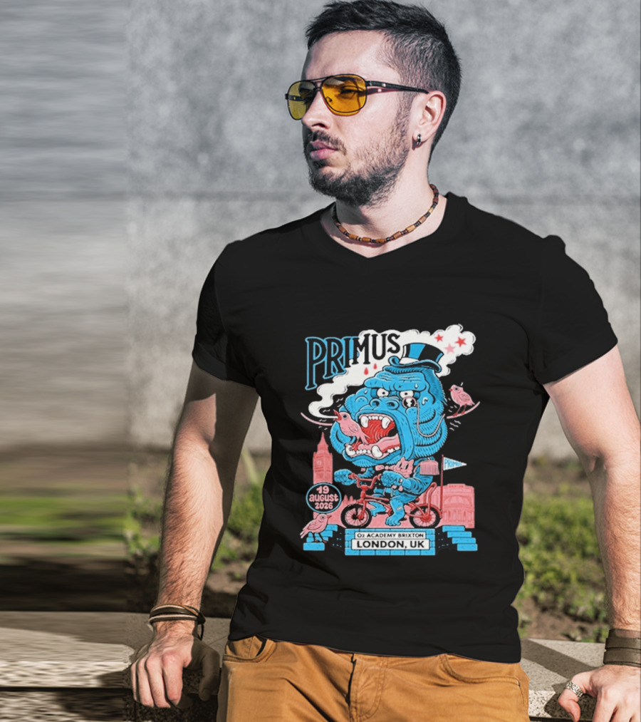 Primus 19 August 2026 O2 Academy Brixton London UK Blue Monster T-Shirt