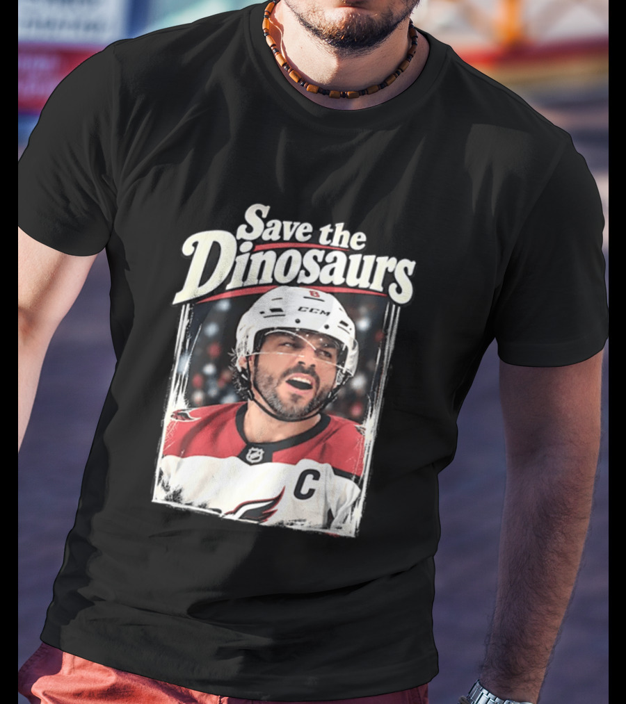 Save The Dinosaurs Hockey Captain With C Jersey T-Shirt