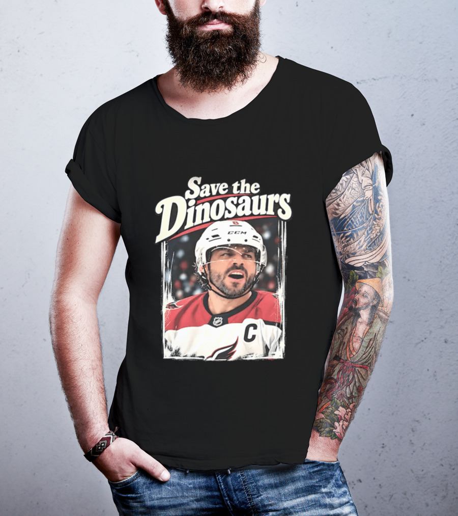 Save The Dinosaurs Hockey Captain With C Jersey T-Shirt