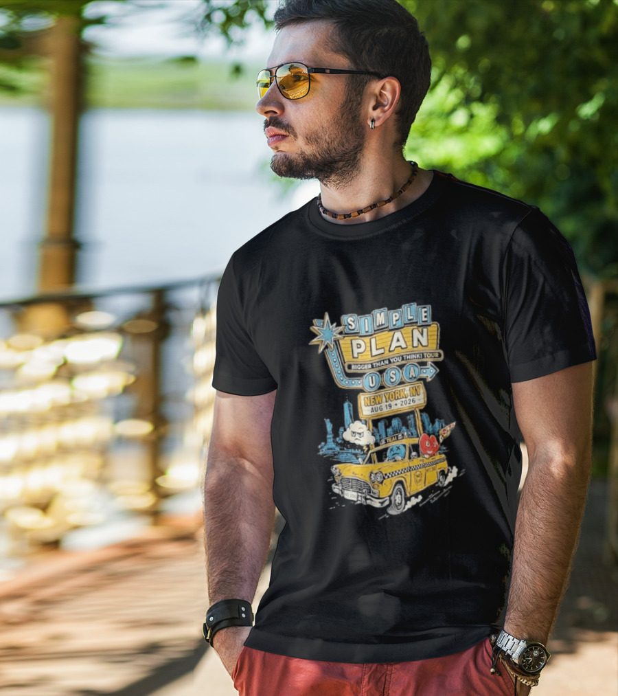 Simple Plan Bigger Than You Think Tour 2026 USA New York Event August 19 Capital One City Parks Foundation SummerStage Taxi T-Shirt