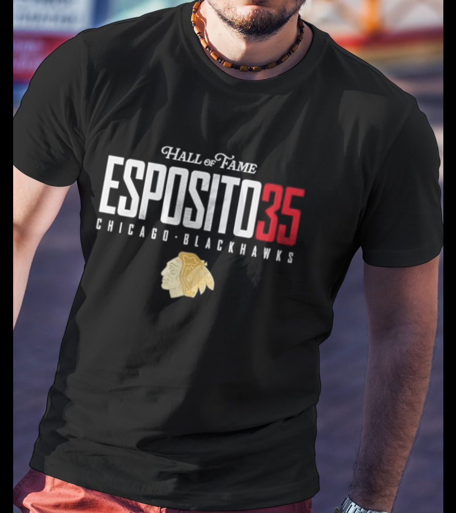 Hall Of Fame Esposito 35 Chicago Blackhawks T-Shirt