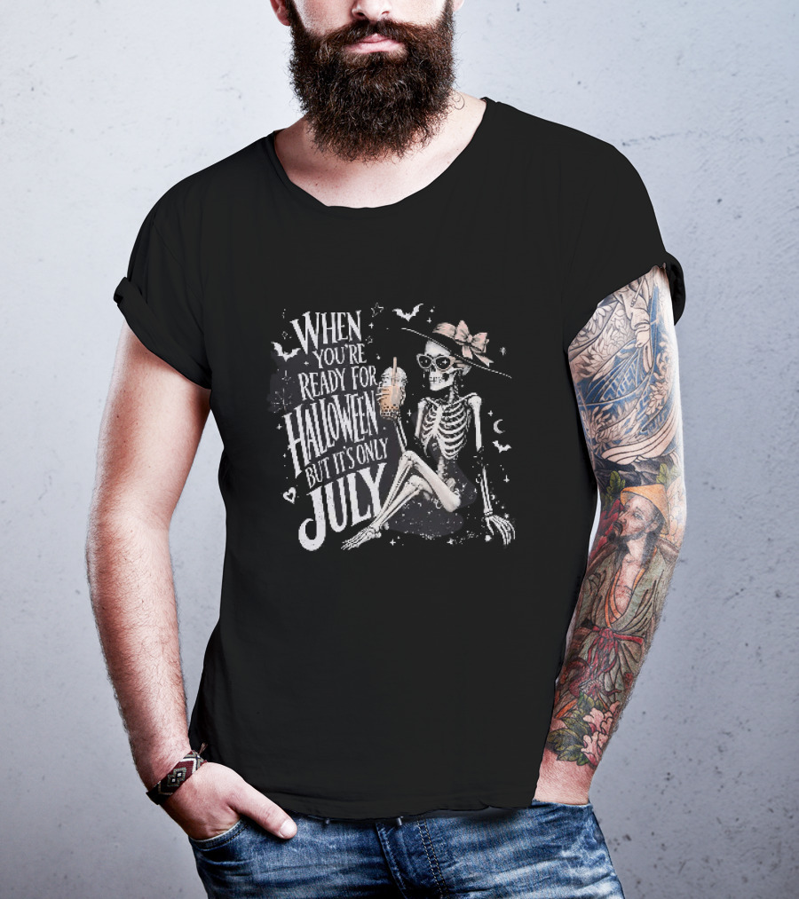 When You're Ready For Halloween But Its Only July Skeleton Witch Retro Aesthetic T-Shirt