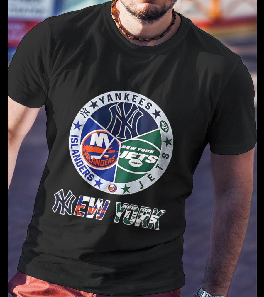 Yankees Islanders Jets New York Sports Teams Logos T-Shirt