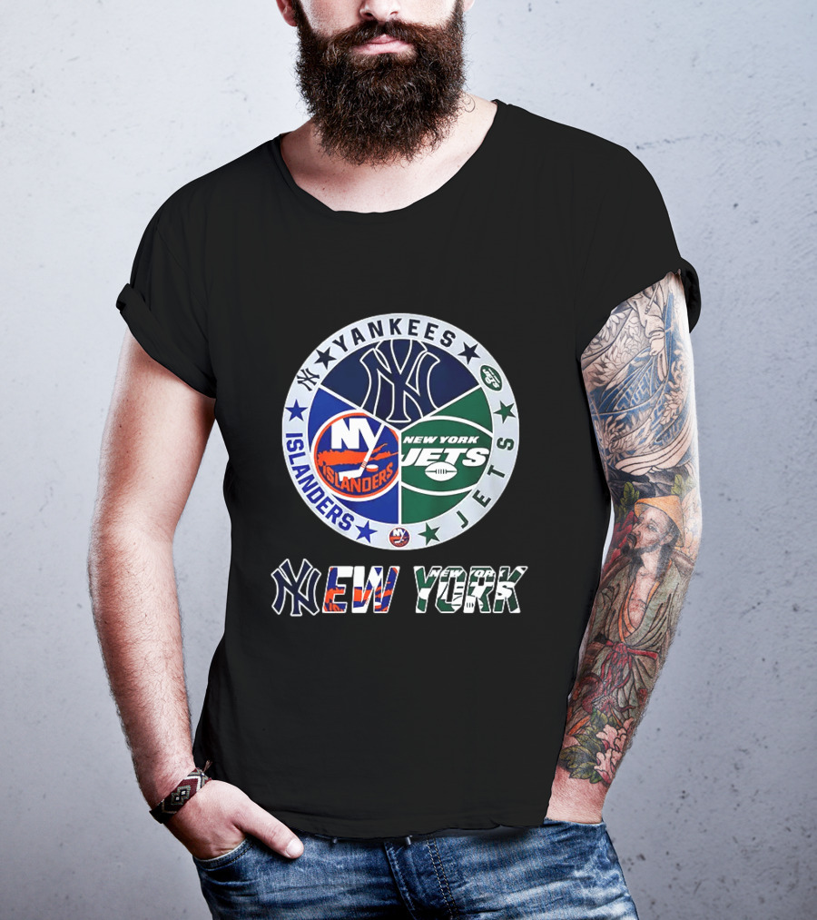 Yankees Islanders Jets New York Sports Teams Logos T-Shirt
