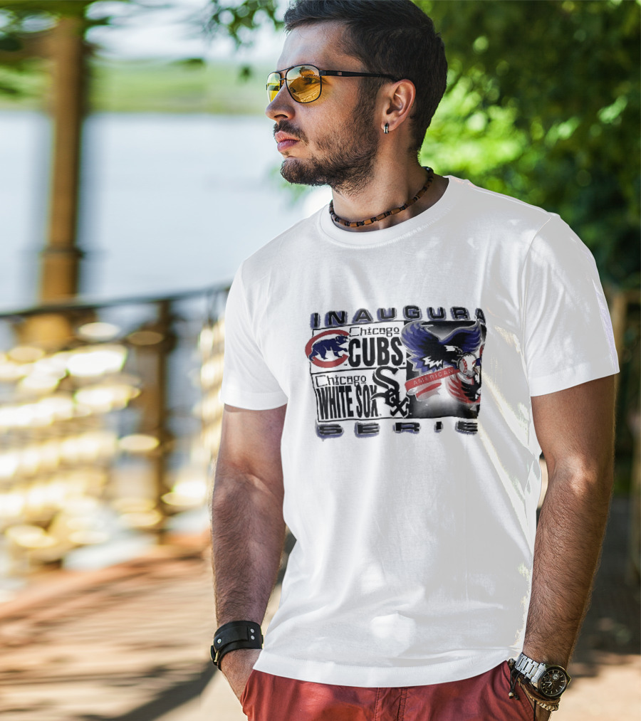 Inaugural American Series Chicago Cubs White Sox Eagle Baseball T-Shirt