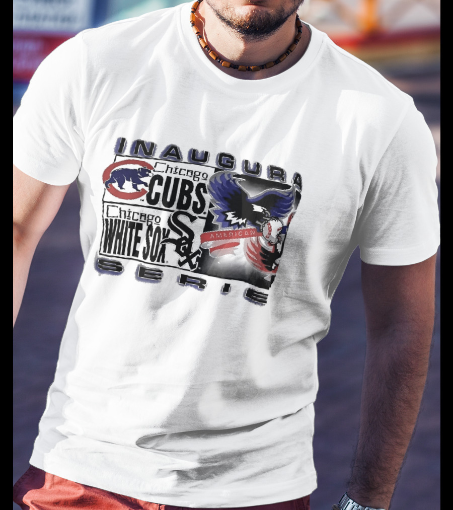 Inaugural American Series Chicago Cubs White Sox Eagle Baseball T-Shirt