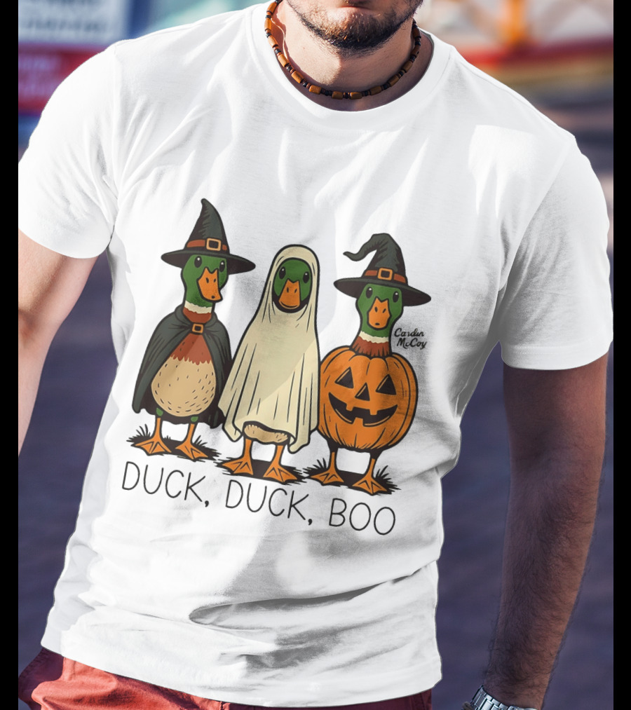Duck Duck Boo Halloween 2026 Duck Trio In Costumes T-Shirt