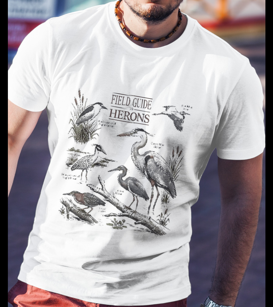 Field Guide Herons Black Crowned Night Heron Yellow Crowned T-Shirt