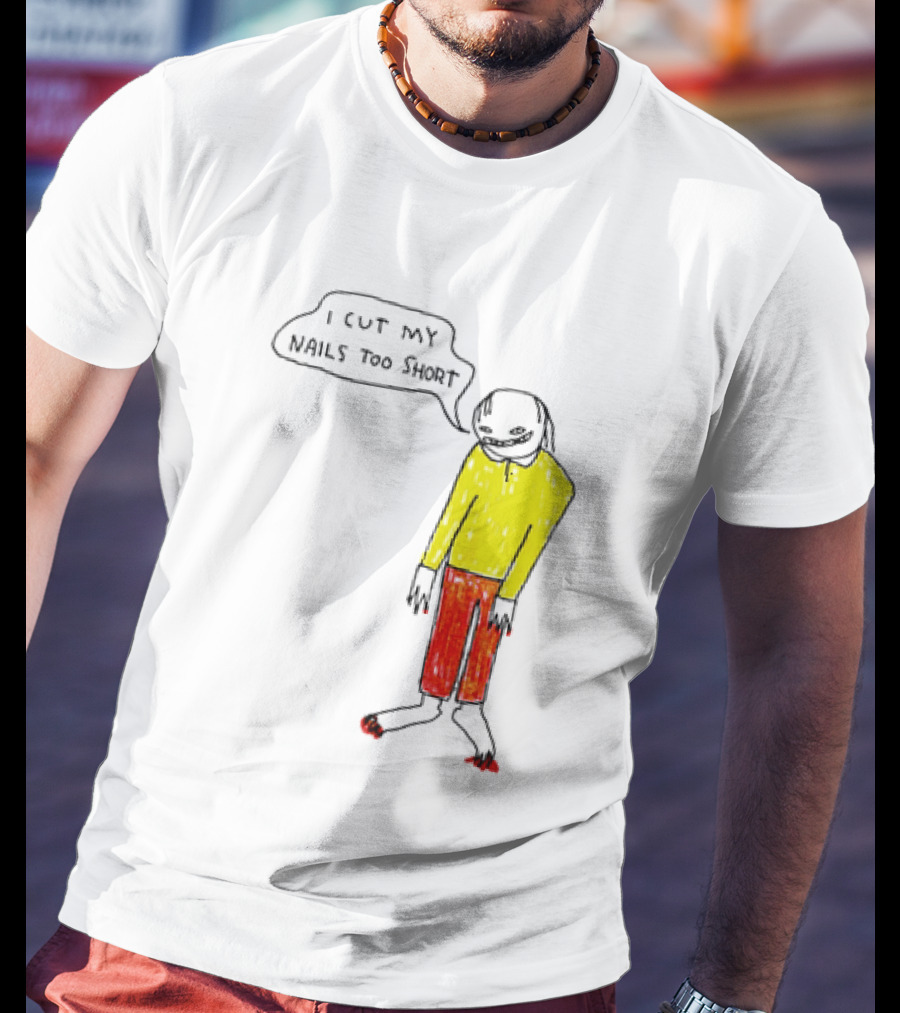 I Cut My Nails Too Short Yellow Red T-Shirt