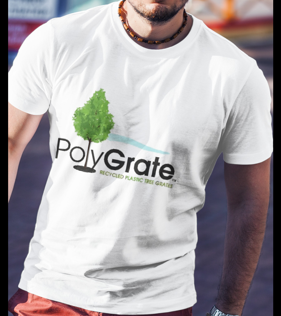 PolyGrate Recycled Plastic Tree Grates Green Foliage Blue Wave T-Shirt