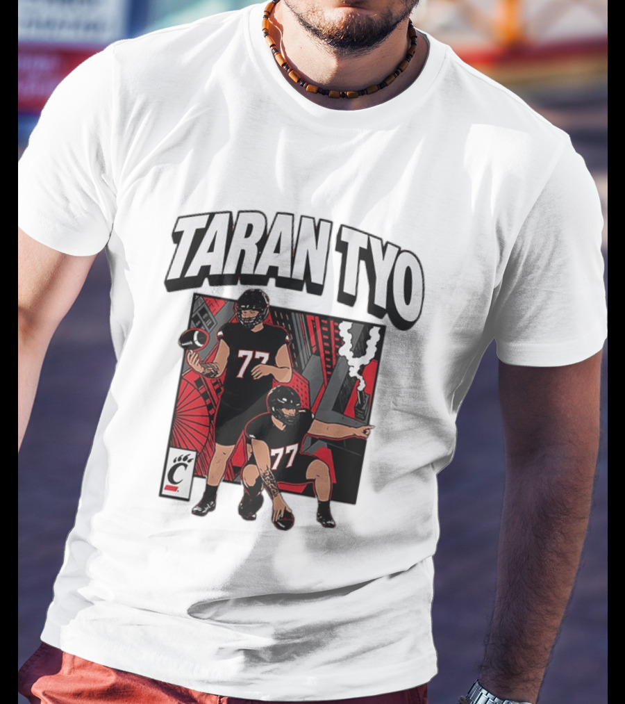 Taran Tyo Cincinnati Bearcats Football Players Number 77 T-Shirt