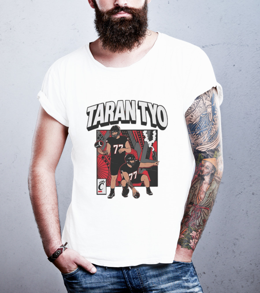 Taran Tyo Cincinnati Bearcats Football Players Number 77 T-Shirt