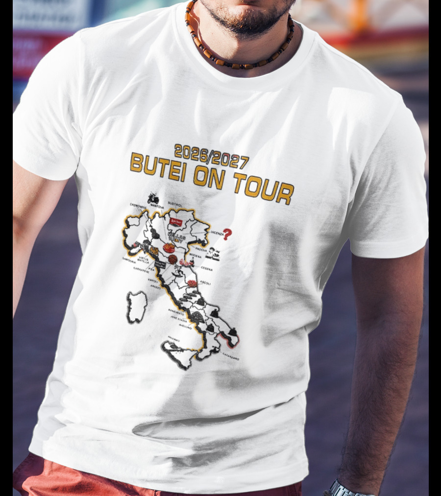 2026 2027 Butei On Tour Italy Map Highlights T-Shirt