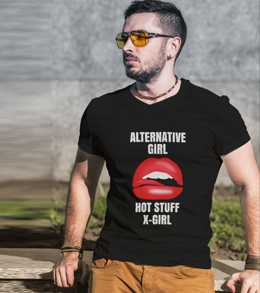 Alternative Girl Hot Stuff X Girl Red Lips T-Shirt