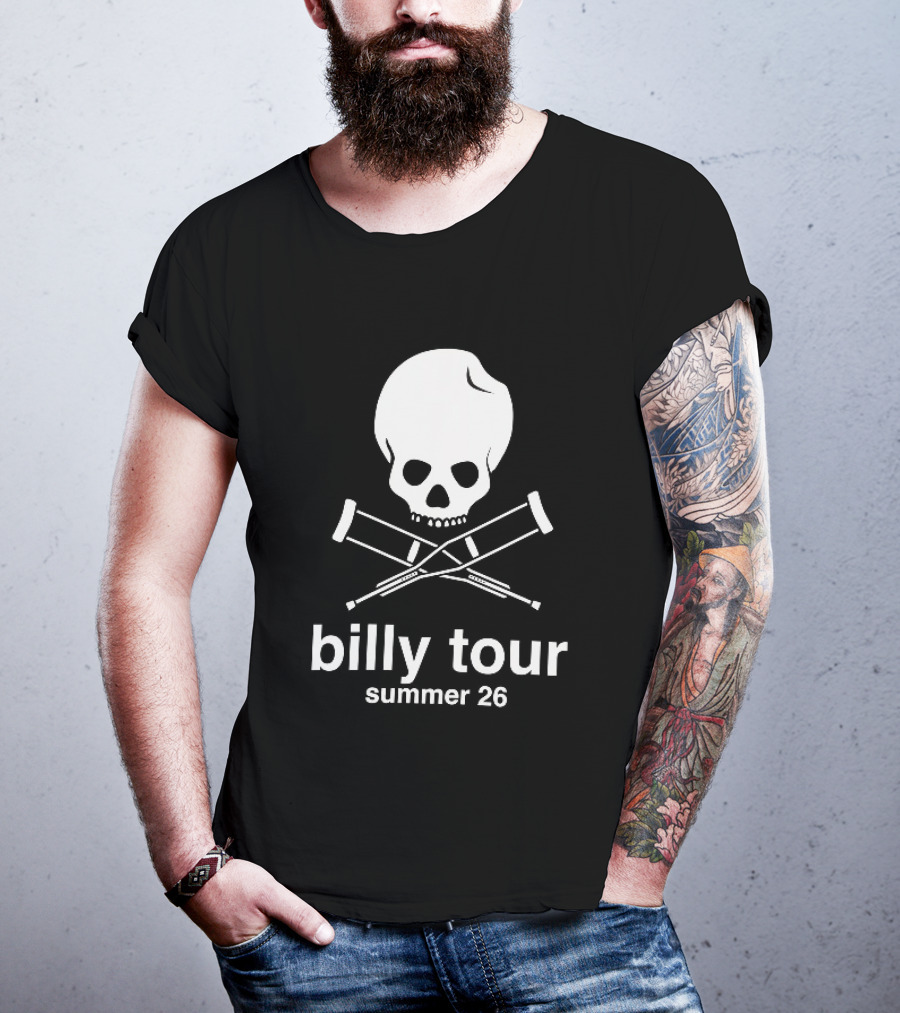 Billy Tour Summer 26 Skull And Crossed Crutches T-Shirt