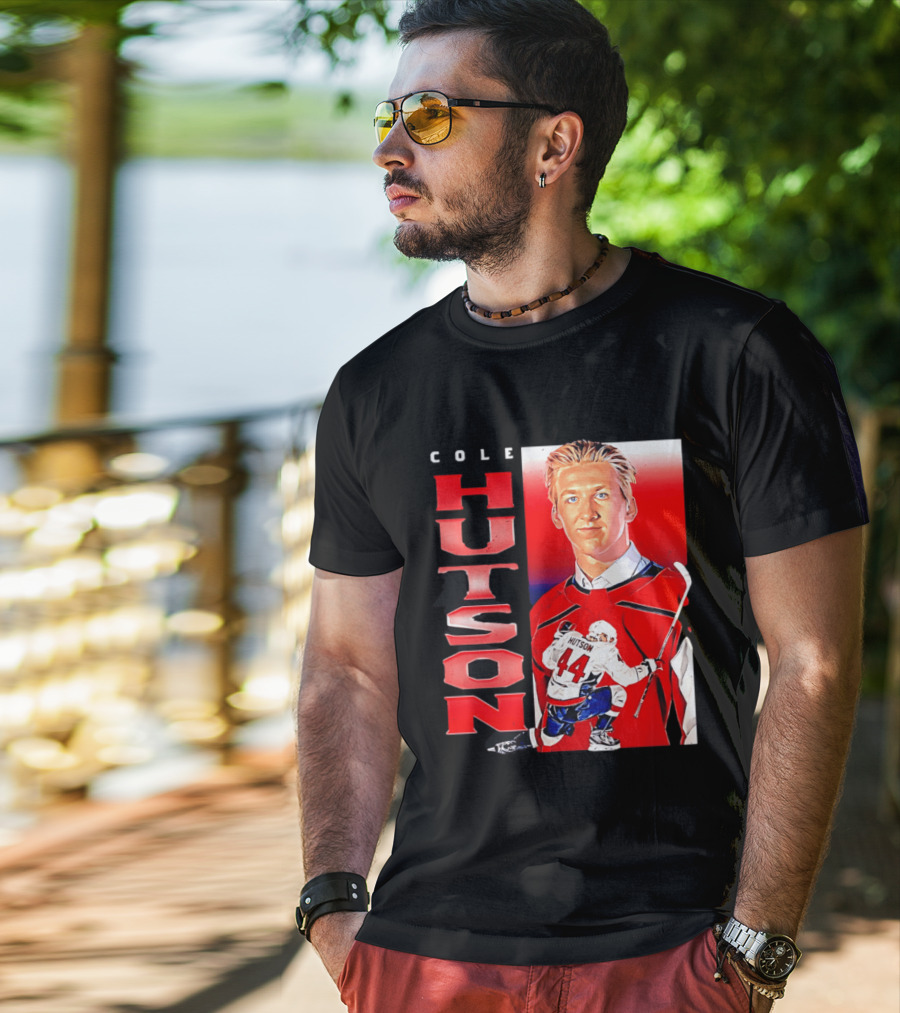 Cole Hutson Washington Capitals Vertical NHL Hockey 44 T-Shirt