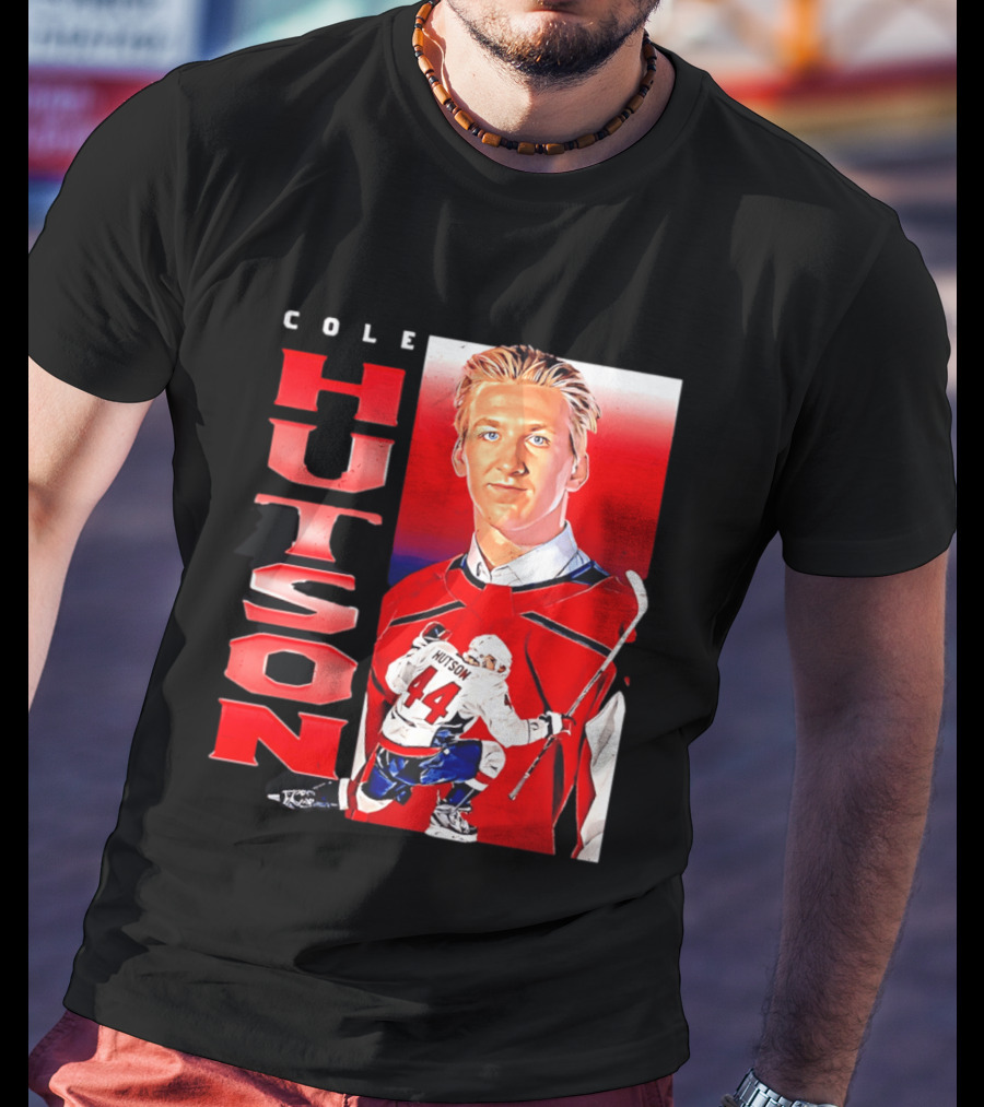 Cole Hutson Washington Capitals Vertical NHL Hockey 44 T-Shirt