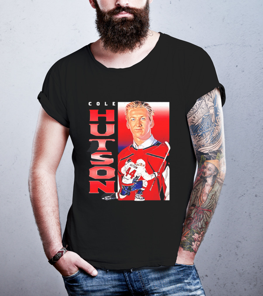 Cole Hutson Washington Capitals Vertical NHL Hockey 44 T-Shirt