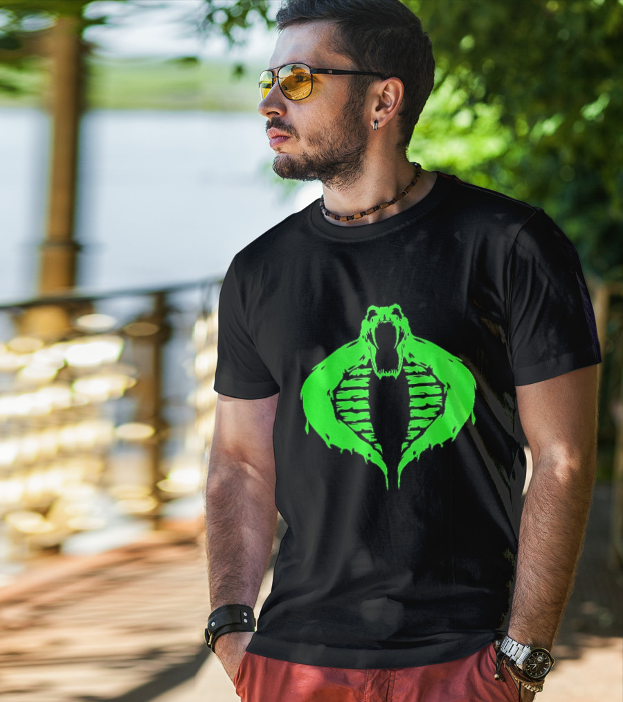 GI Joe Cobra Neon Green Distressed Snake T-Shirt