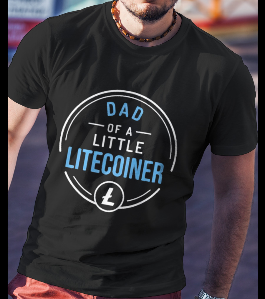 Dad Of A Little Litecoiner Litecoin L Icon Circle T-Shirt