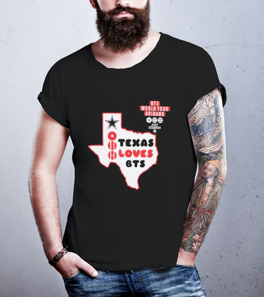 BTS World Tour Arirang Texas Loves At AT&T Stadium Dallas Cowboys T-Shirt