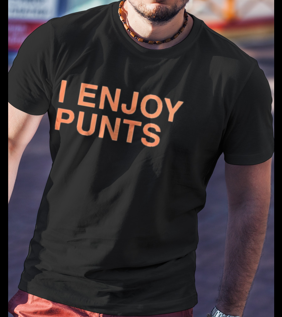 I Enjoy Punts Neon Orange Block Lettering T-Shirt
