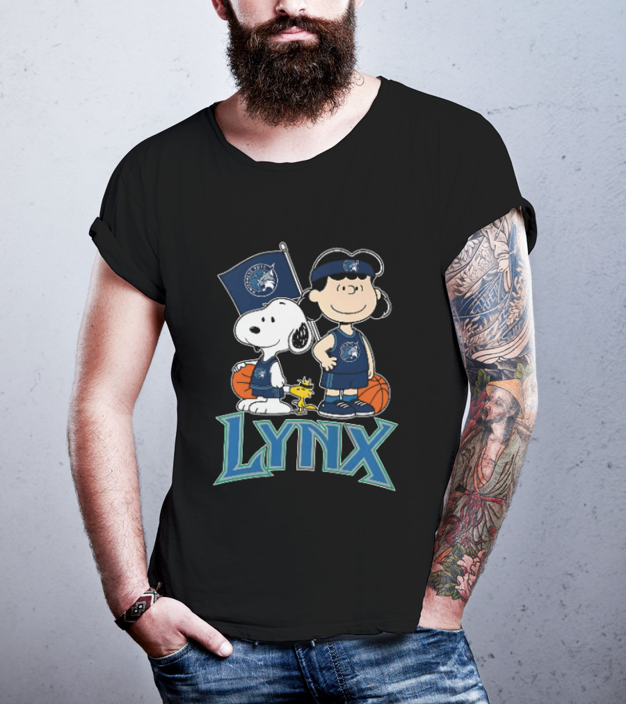 NIYNNENE SOTA LYNX Snoopy Lucy Peanuts Basketball T-Shirt