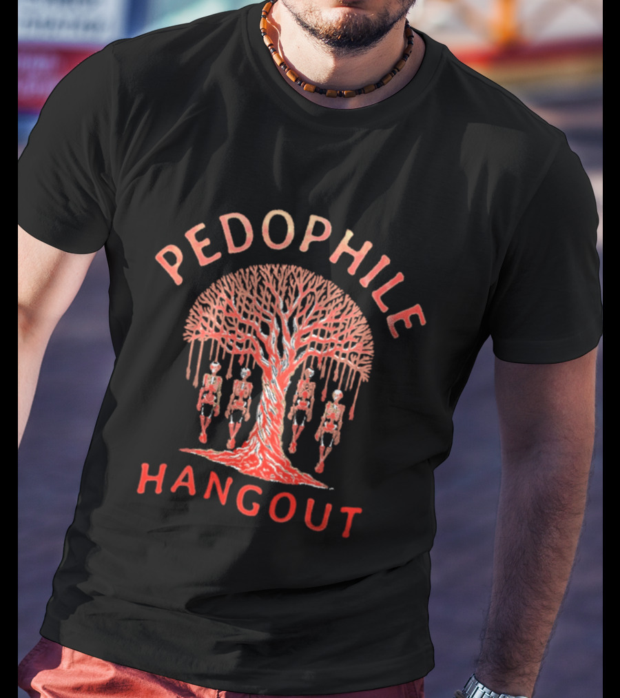 Pedophile Hangout Skeleton Tree Dark Humor T-Shirt